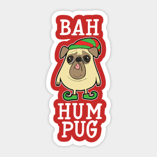 Bah Hum Pug - Fawn Sticker